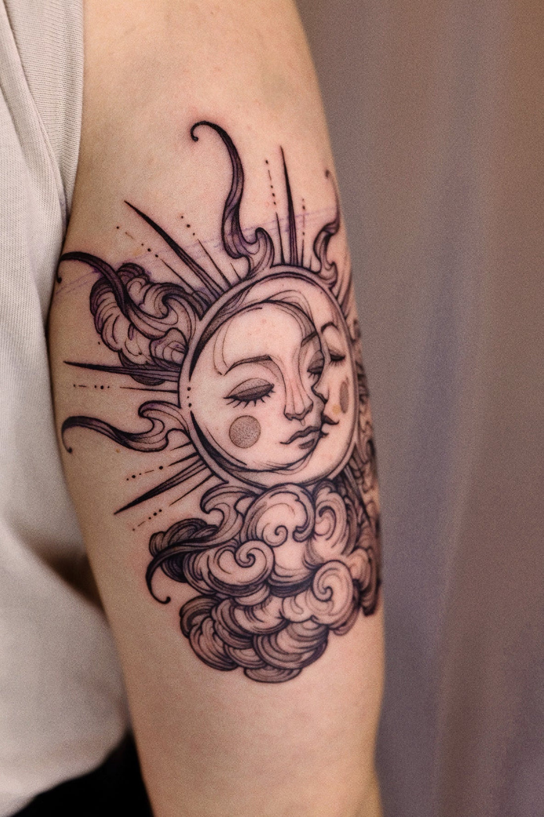 C-005 : Sun and Moon with Cloud