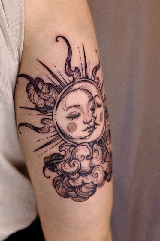 C-005 : Sun and Moon with Cloud