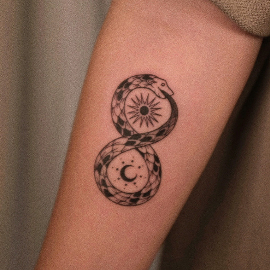 A-005 :  Ouroboros wit Sun and Moon